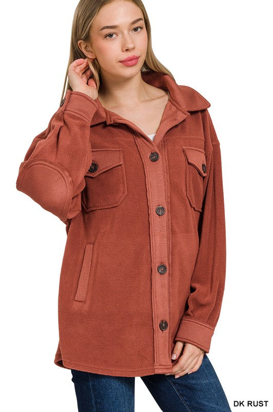 Thumbnail: Oversize Basic Fleece Shacket