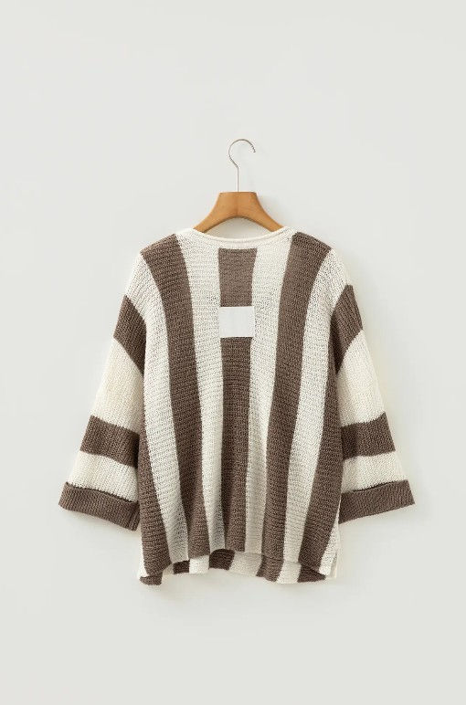 Thumbnail: Casual Stripe Top - Brown
