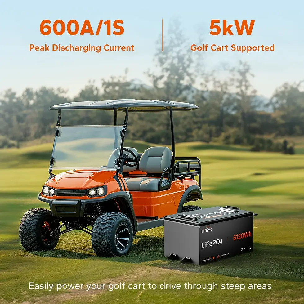Thumbnail: LiTime 48V 100Ah Golf Cart Metal Case Lithium Battery - 200A BMS & Real-Time Mon