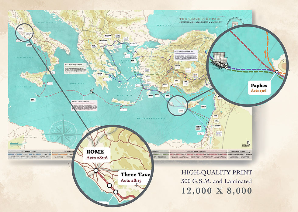 Thumbnail: The Travels of Paul: Map of His Four Missionary Journeys