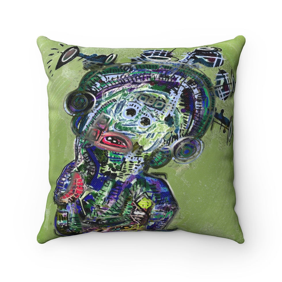 Thumbnail:  TIME TRAVELLER POEM- Spun Polyester Square Pillow (in Time Traveller)