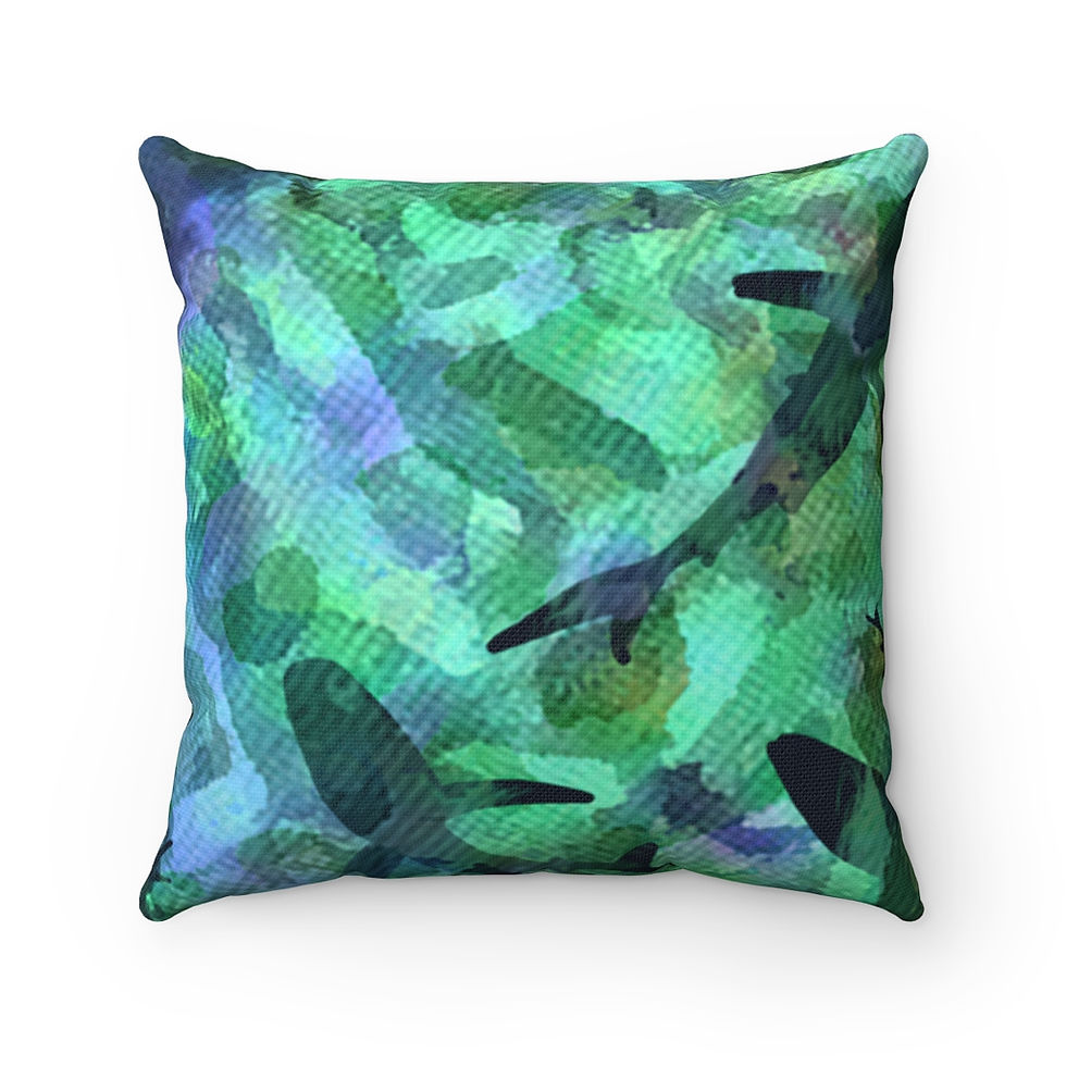Thumbnail: SHARKS 2- Spun Polyester Square Pillow (in Sharks)