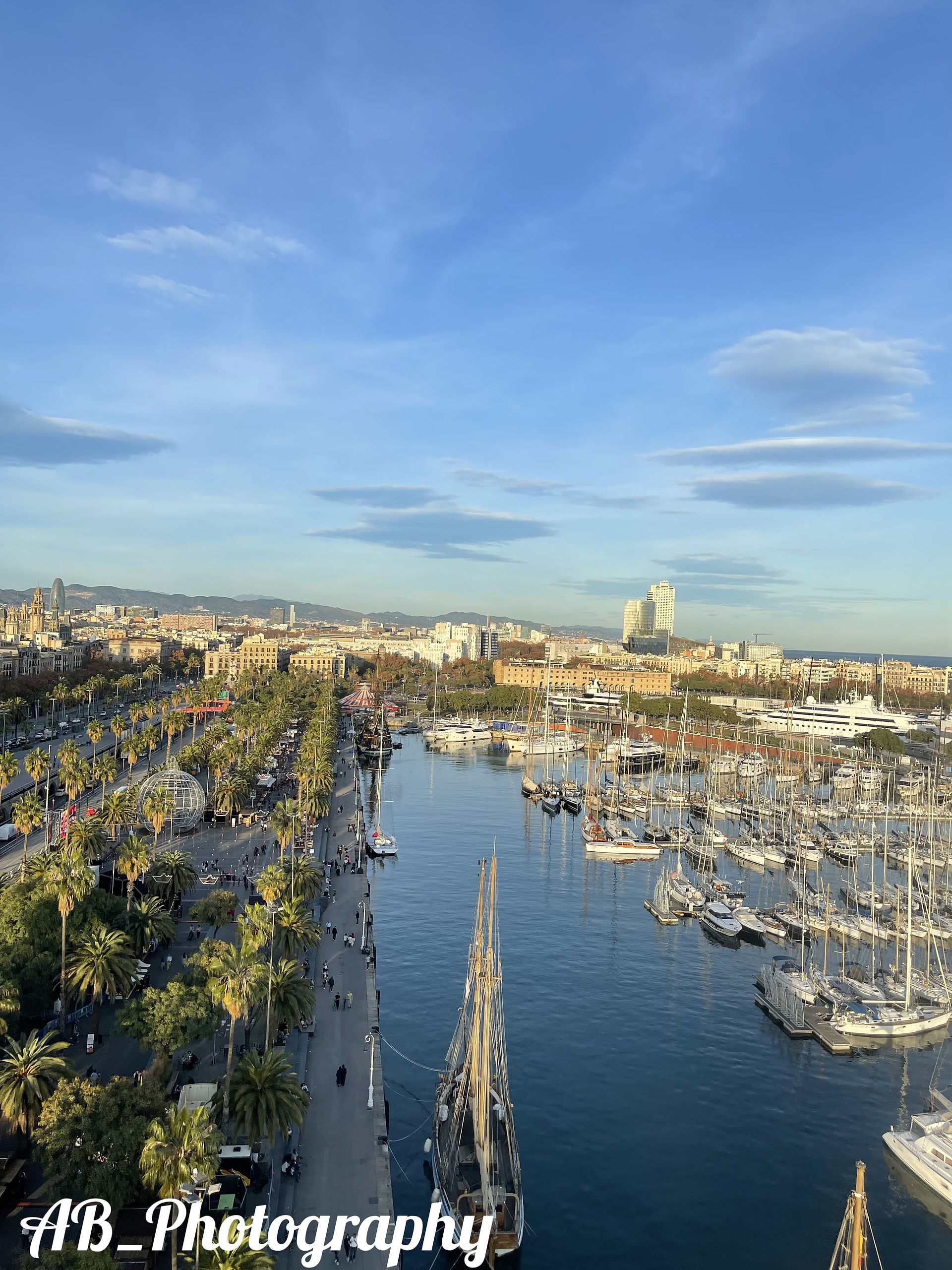 Rambla de Mar and the port
