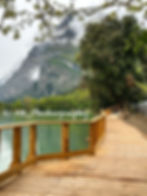 The wooden walkway near Toblino Castle (Passeggiata di Castel Toblino)