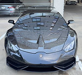 Black Lamborghini Hurcan after an exterior mobile detail by strada detail in Dallas TX