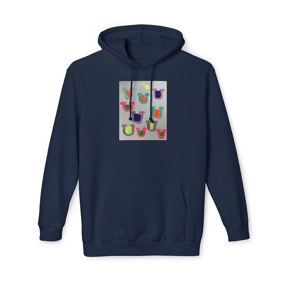 Thumbnail: Lucky Horseshoes Unisex Hooded Sweatshirt, Made in US