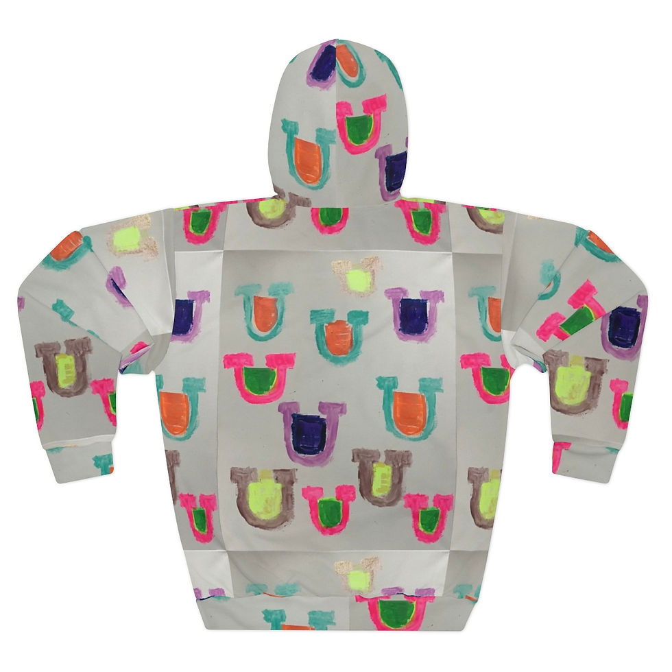 Thumbnail: Lucky Horseshoes Unisex Pullover Hoodie (AOP)