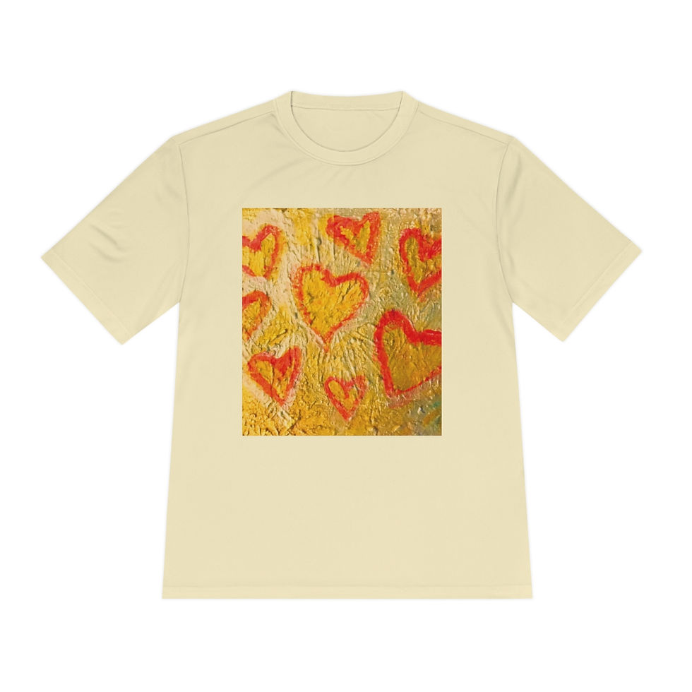 Thumbnail: Unisex Moisture Wicking T- Shirt Hearts of Gold Valentine Day Collection 