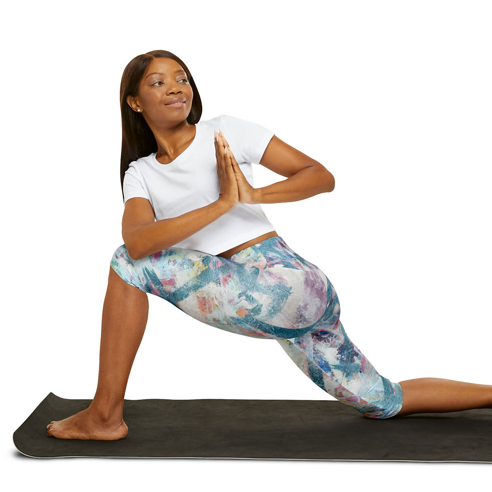 Thumbnail: Majestic Mtn Peaks Yoga Capri Leggings By Baum Enterprise