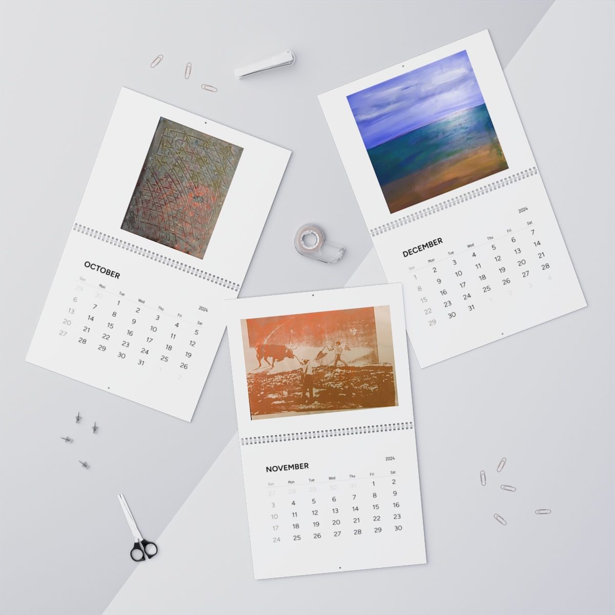 Wall Calendars (2024) Photos of Original Acrylic Paintings By Baum Enterprise