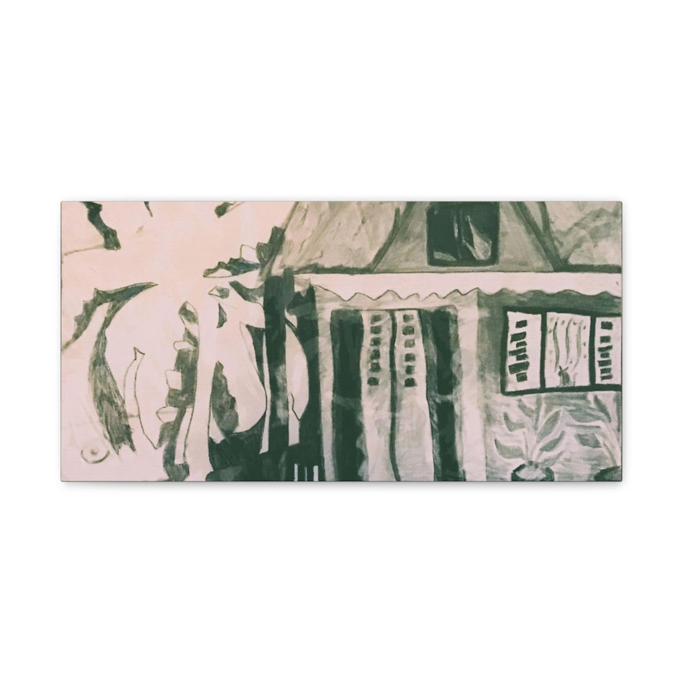 Thumbnail: Canvas Gallery Wraps Print of Key West Black & White Drawing By Baum Enterprise
