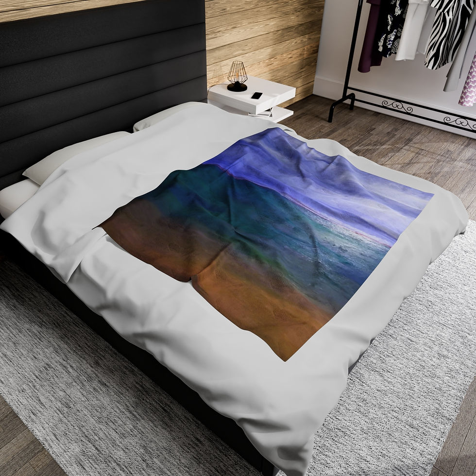 Thumbnail: Caribbean Beach Velveteen Plush Blanket By Baum Enterprise