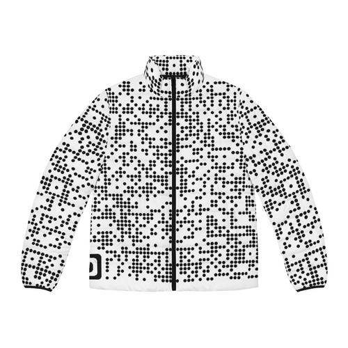 Puffer Jacket BE Original QR Code on sleeve to connect to the brand ...