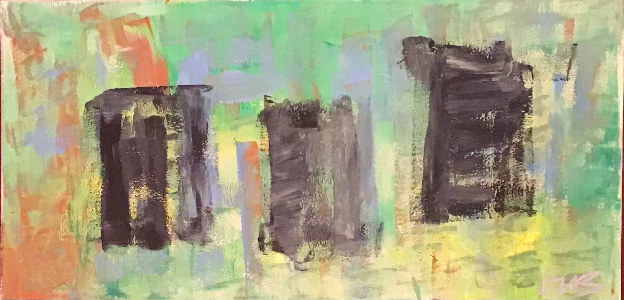 Nature's Windows Acrylic Painting on Canvas Height 10" x Width 20"