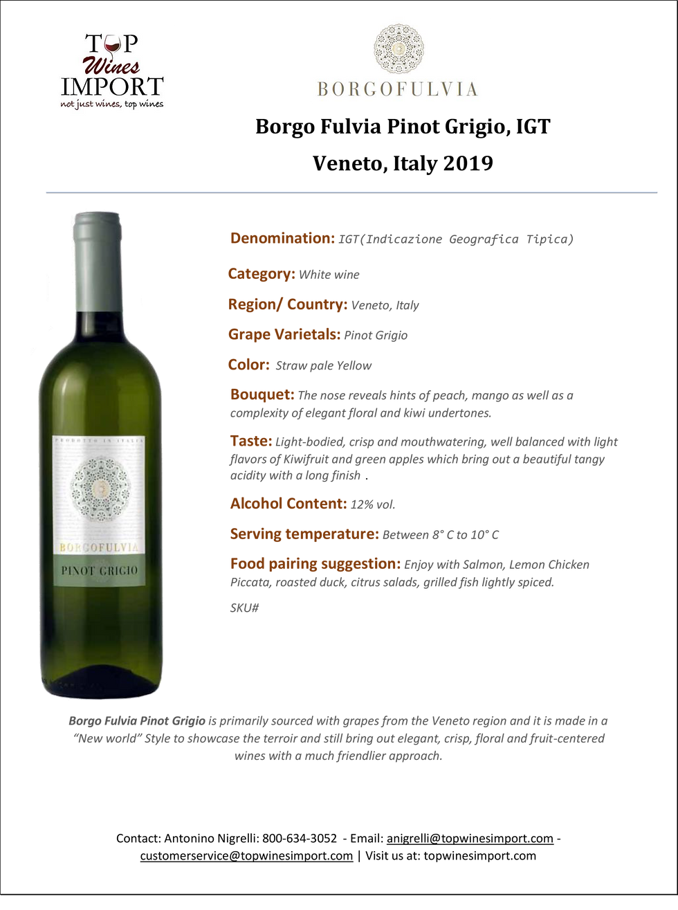 Thumbnail: Borgo Fulvia Pinot Grigio, IGT Veneto, Italy