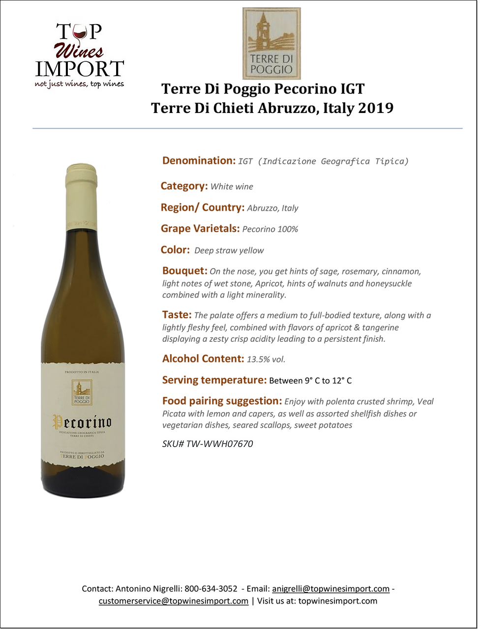 Thumbnail: Terre Di Poggio Pecorino IGT Terre Di Chieti Abruzzo, Italy 2019