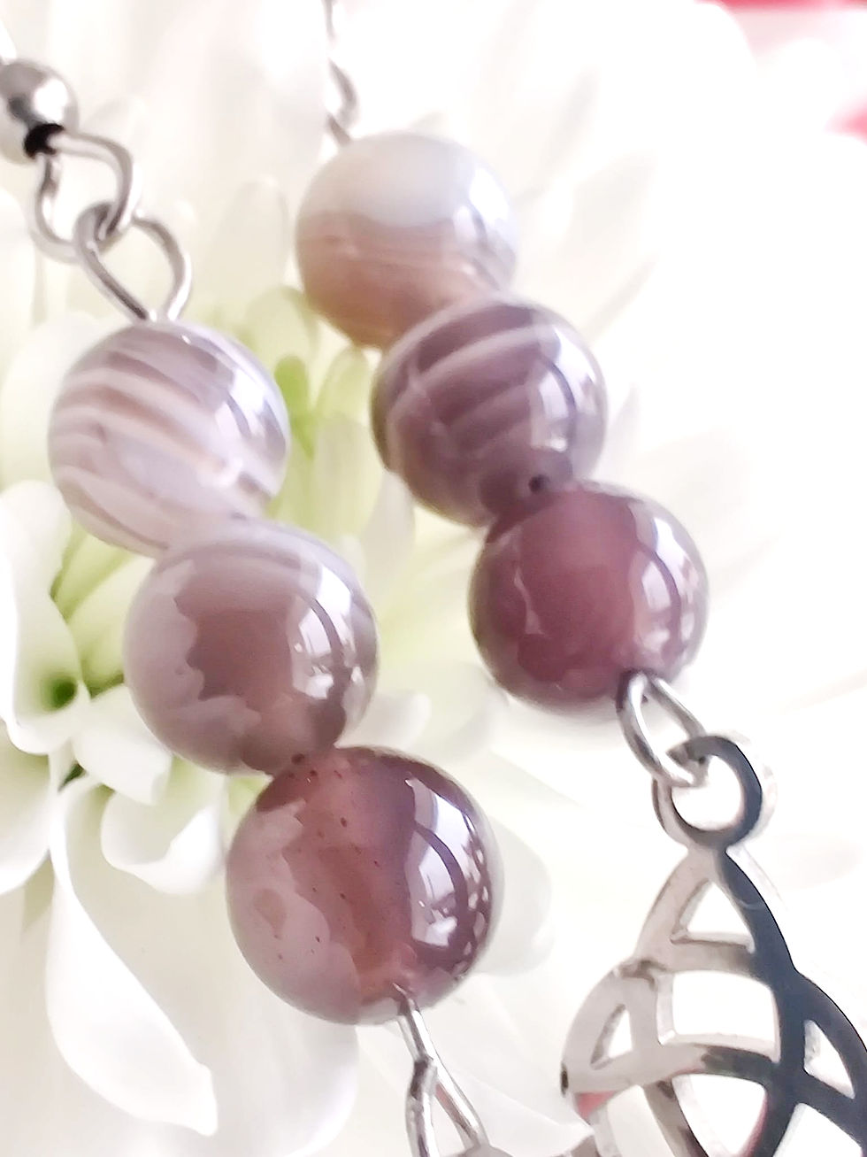 Miniature : Boucles Triquetra - Acier inoxydable argenté et pierres gemmes