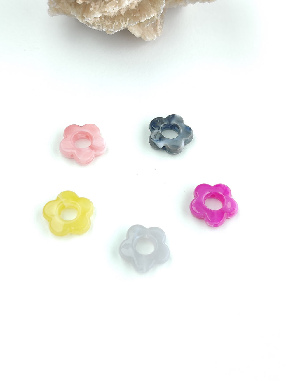 Miniature : Fleur pour Créoles BLOOM 14 mm - Résine coloré