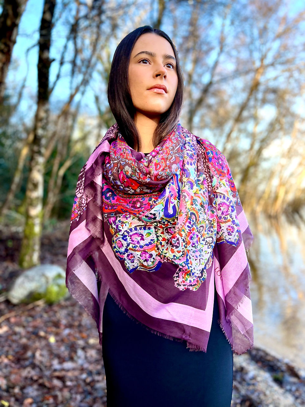 Thumbnail: ‘Riamh’ -Pink, Lilac & Grape Irish crochet