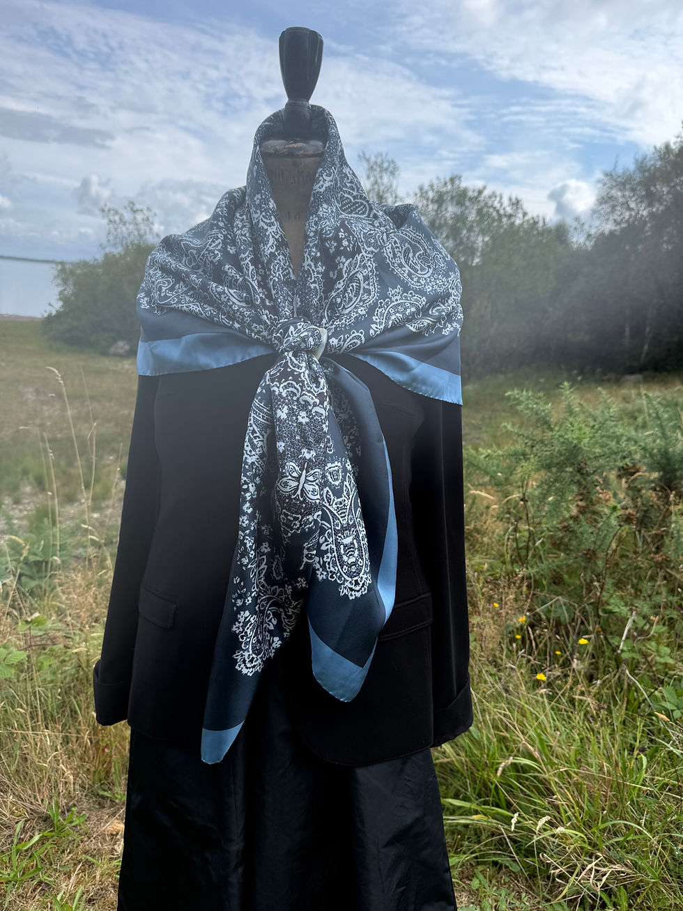 Thumbnail: ‘Gorm Seanda’ - Antique Blue Carrickmacross Lace