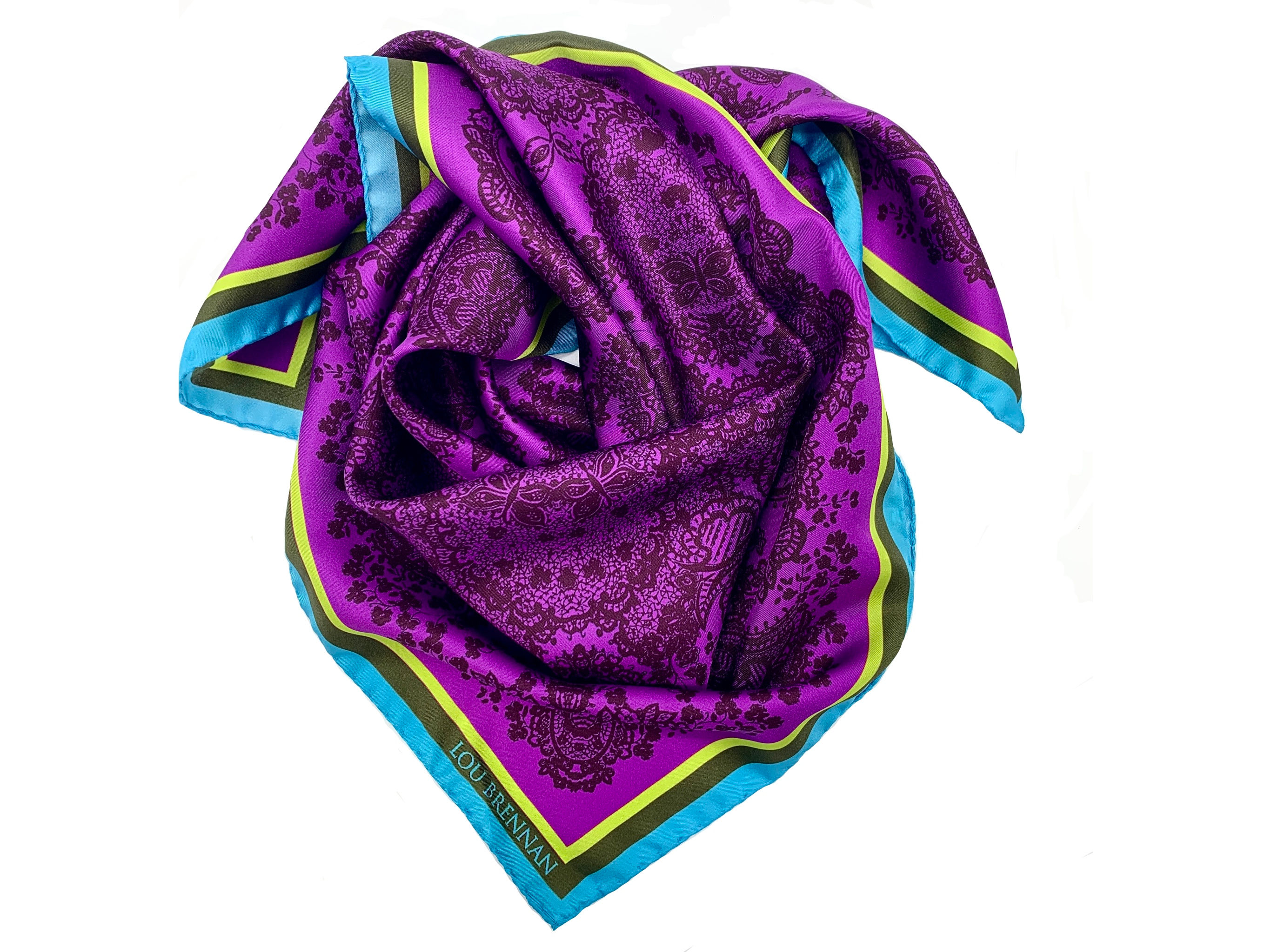 ‘Kathleen’ - Port wine, Magenta & Cyan Blue