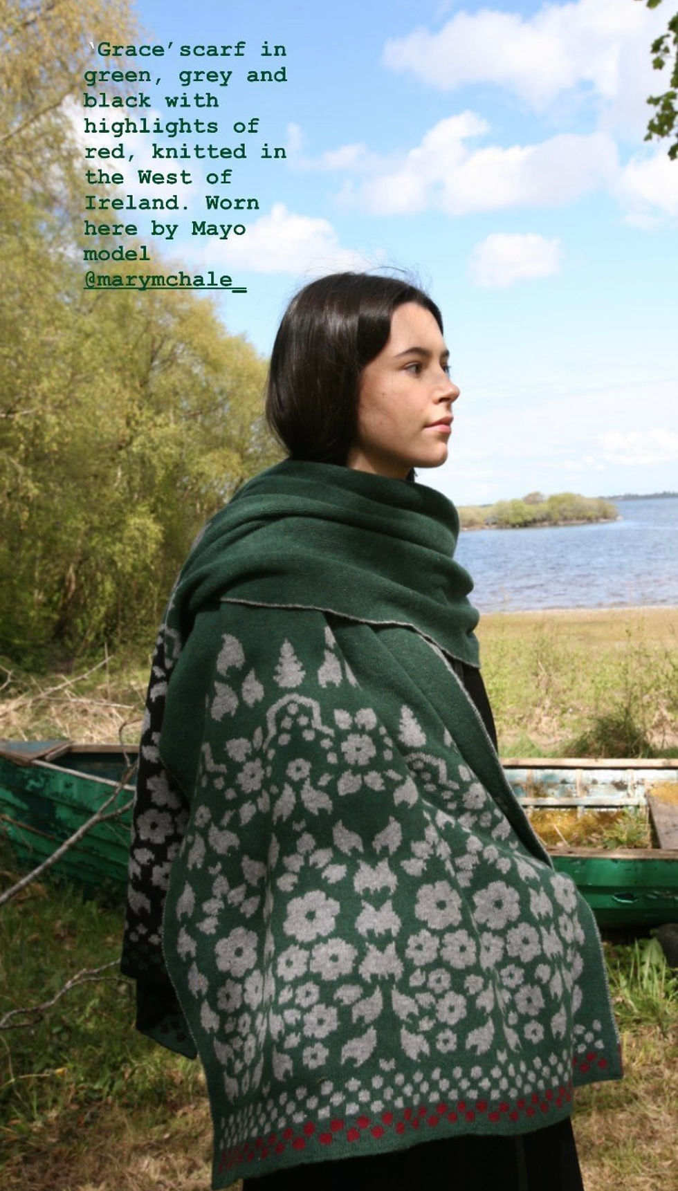 Thumbnail: 'Grace' - Green, marled grey and black