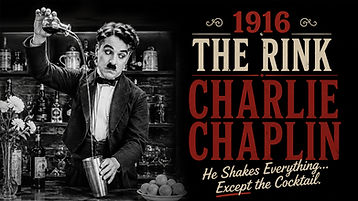 Charlie Chaplin performing cocktail flair tricks in "The Rink" (1916)