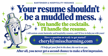 cheryl charming miss charming custom bartender resumes