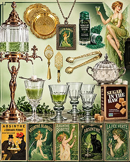 various absinthe items