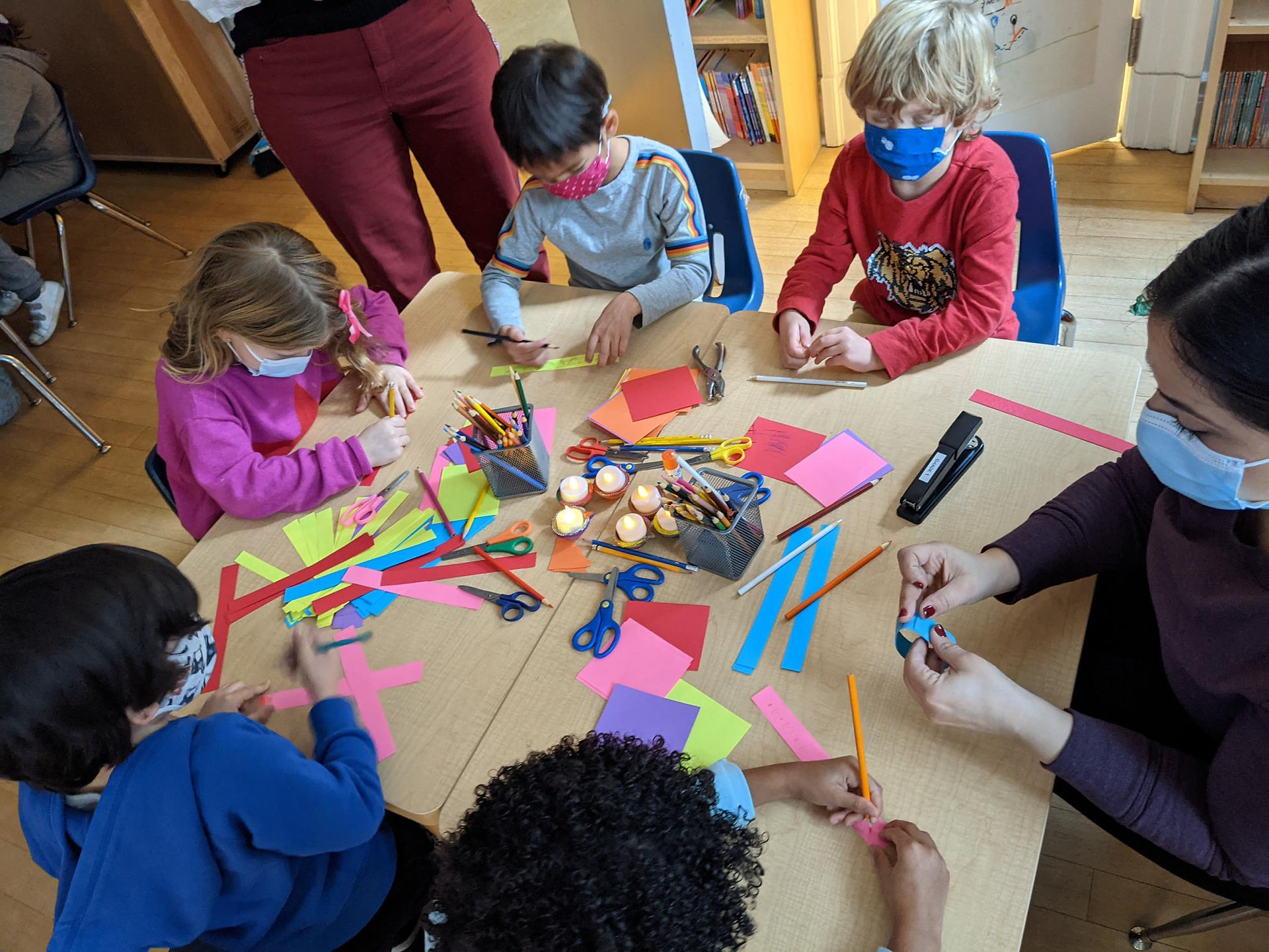 Grade 1s decorating for Diwali
