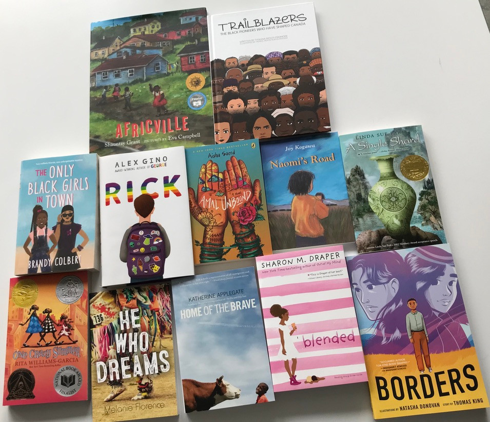 photo of books representing diversity
