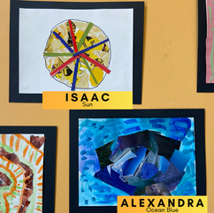 Collage artwork by children inspired by Alma Thomas