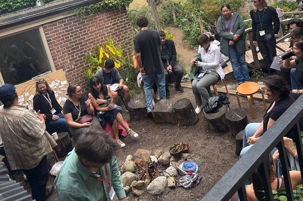 JICS Staff taking part in Feasting the JICS Bundle alongside Indigenous Leader Doug Anderson, Brad and Andreas. For more information on The JICS Bundle and Feasting the Bundle, visit our website!