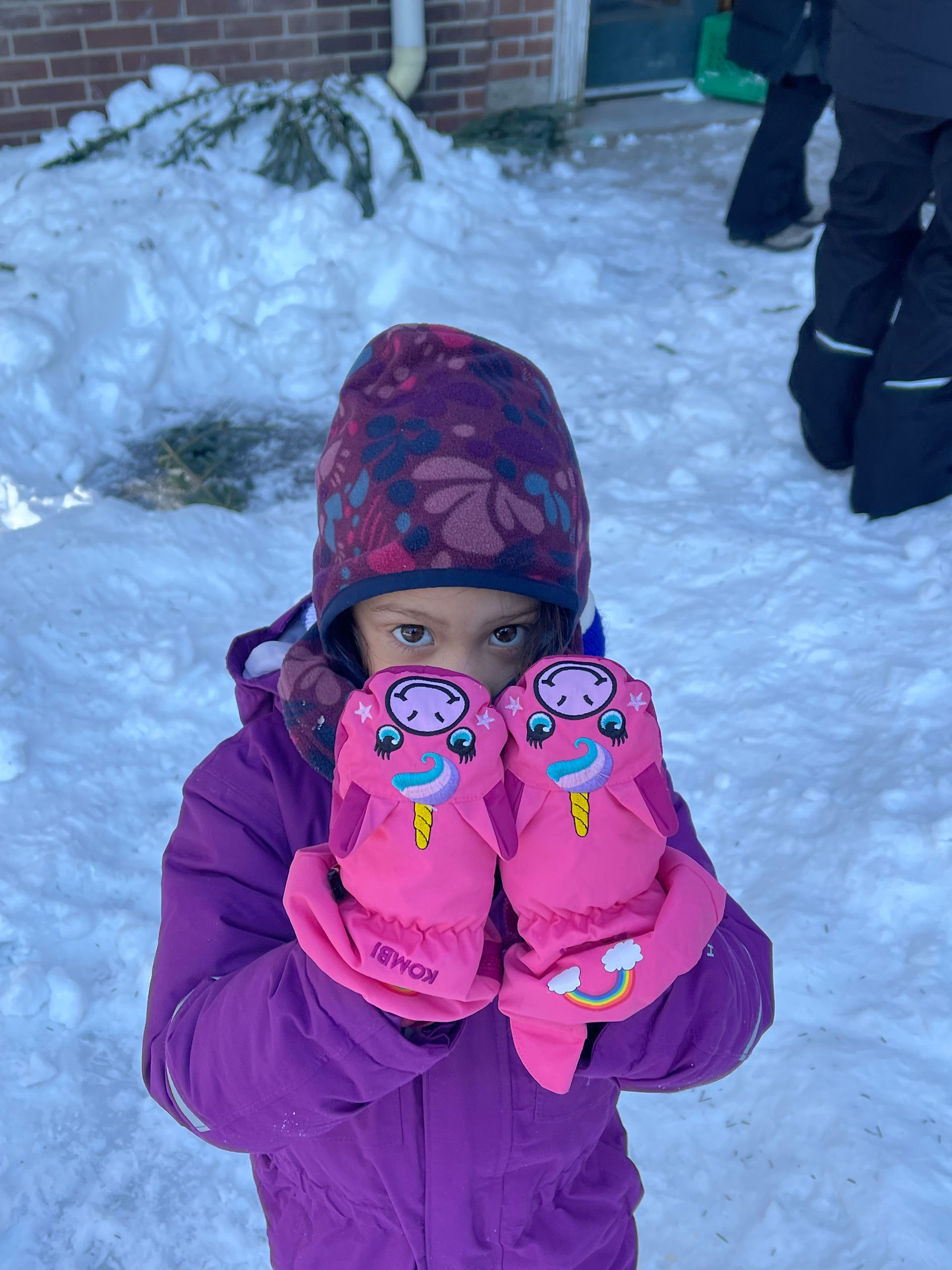 children playing in snow