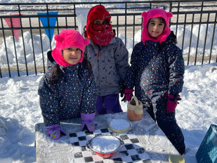 playing in snow