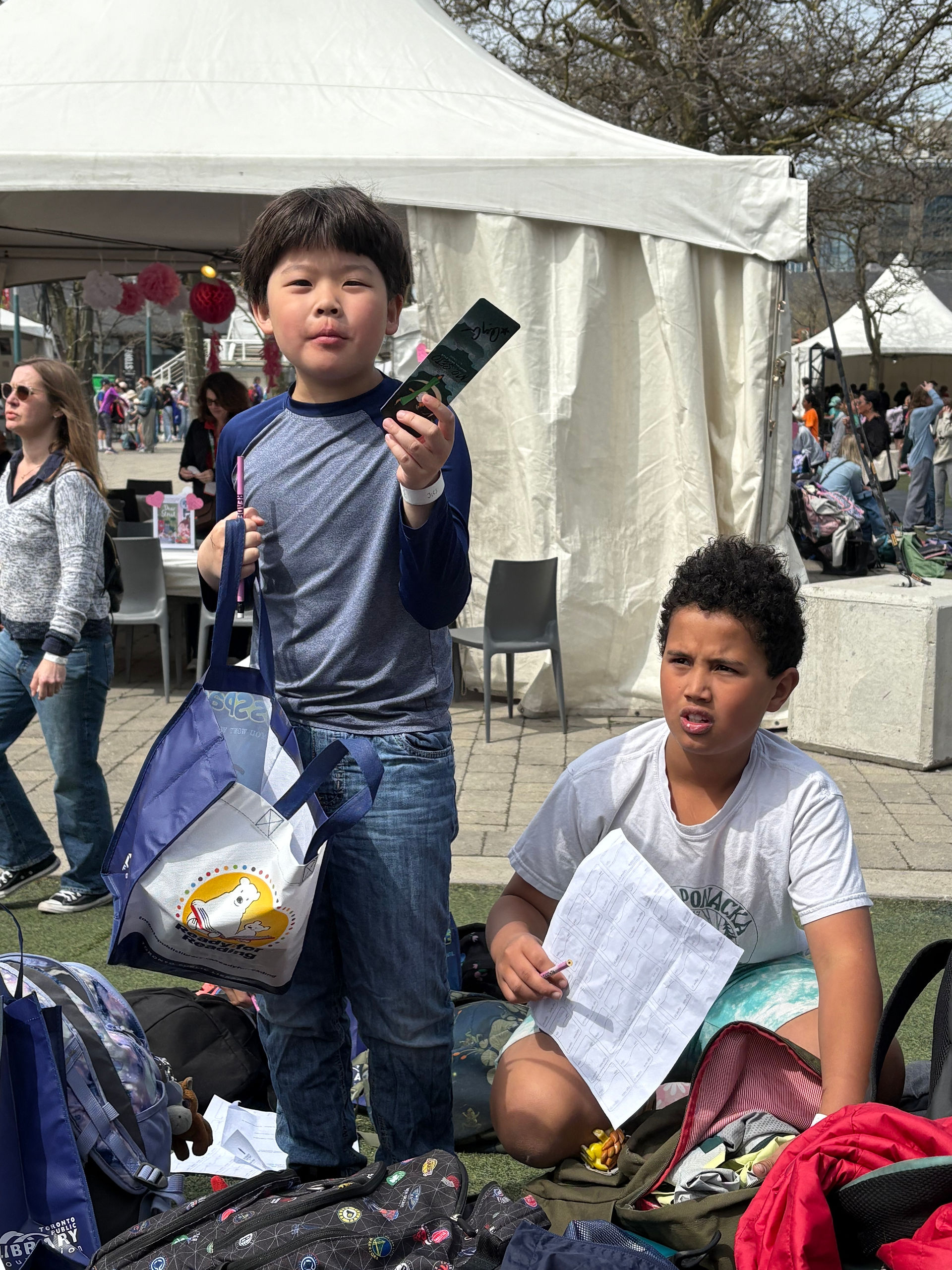 children at forest of reading field trip at harbourfront centre in Toronto