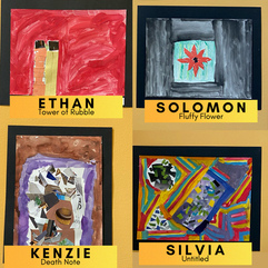 Collage artwork by children inspired by Alma Thomas