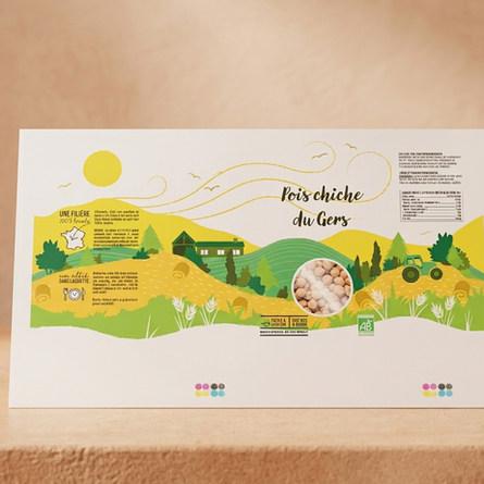 illustration packaging alimentaire bio