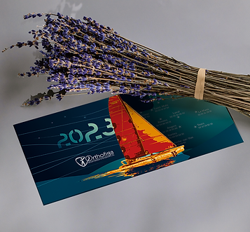 Carte de voeux voilier prothese