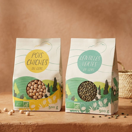 illustration packaging alimentaire bio