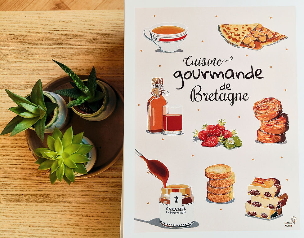 Miniature : Affiche cuisine gourmande, pâtisseries iconiques de Bretagne