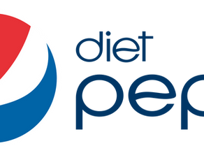 Pepsi logo with red, white, and blue globe above the text "diet pepsi." Simple design, bold colors, modern and clean aesthetic.