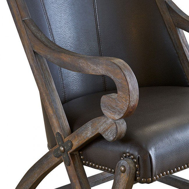 Thumbnail: Hunter Chair w/ Ottoman (Wire Brushed Grey)