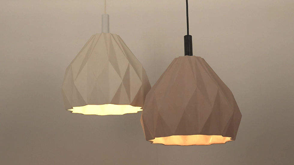 Thumbnail: Ceramic Hanging Origami Pendant Light - Rose Bud