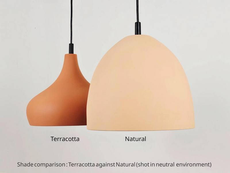 Thumbnail: Ceramic Hanging Pendant Light - Dome Etched