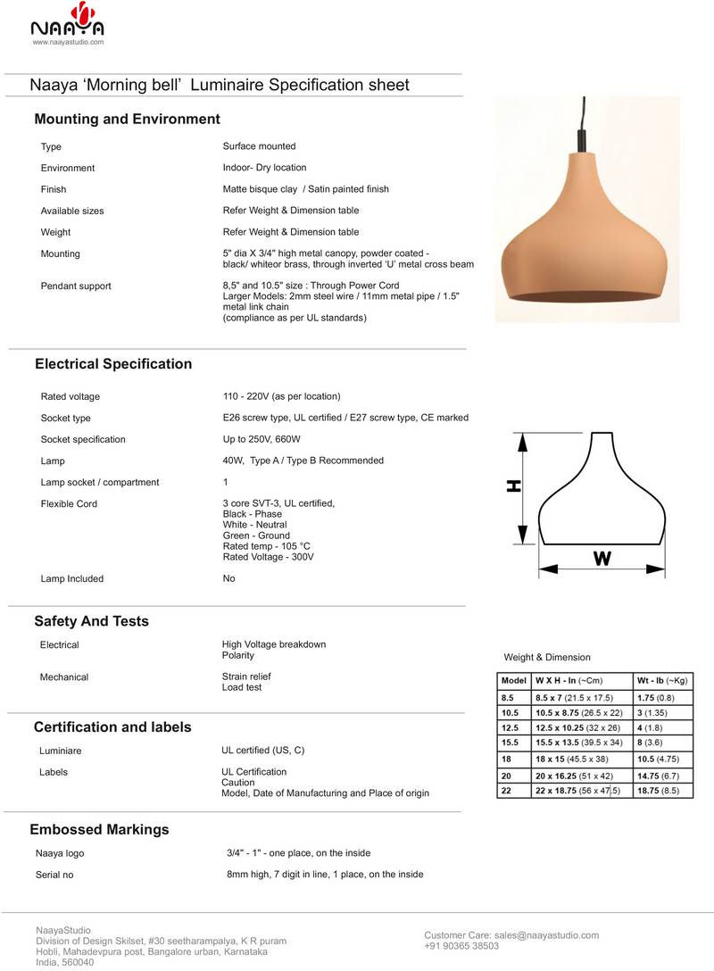 Thumbnail: Ceramic Semi Flush Light - Morning Bell