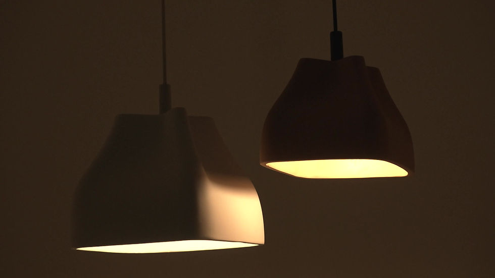 Thumbnail: Ceramic Hanging Pendant Light - Squafold