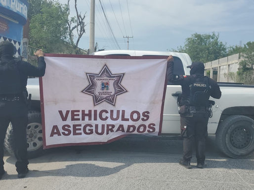 Guardia Estatal asegura vehículo con ponchallantas tras accidente en Reynosa