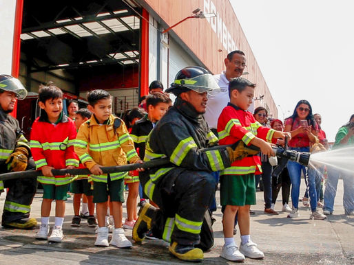 Viven pequeños de Jardín de Niños Juan Escutia memorable experiencia en Protección Civil y Bomberos de Reynosa