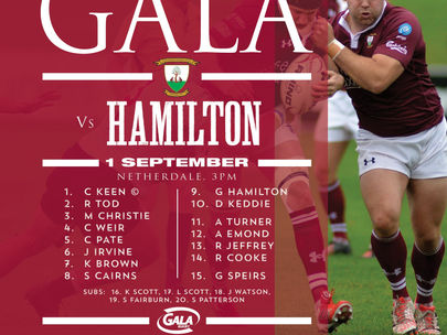 Gala RFC team to face Hamilton RFC